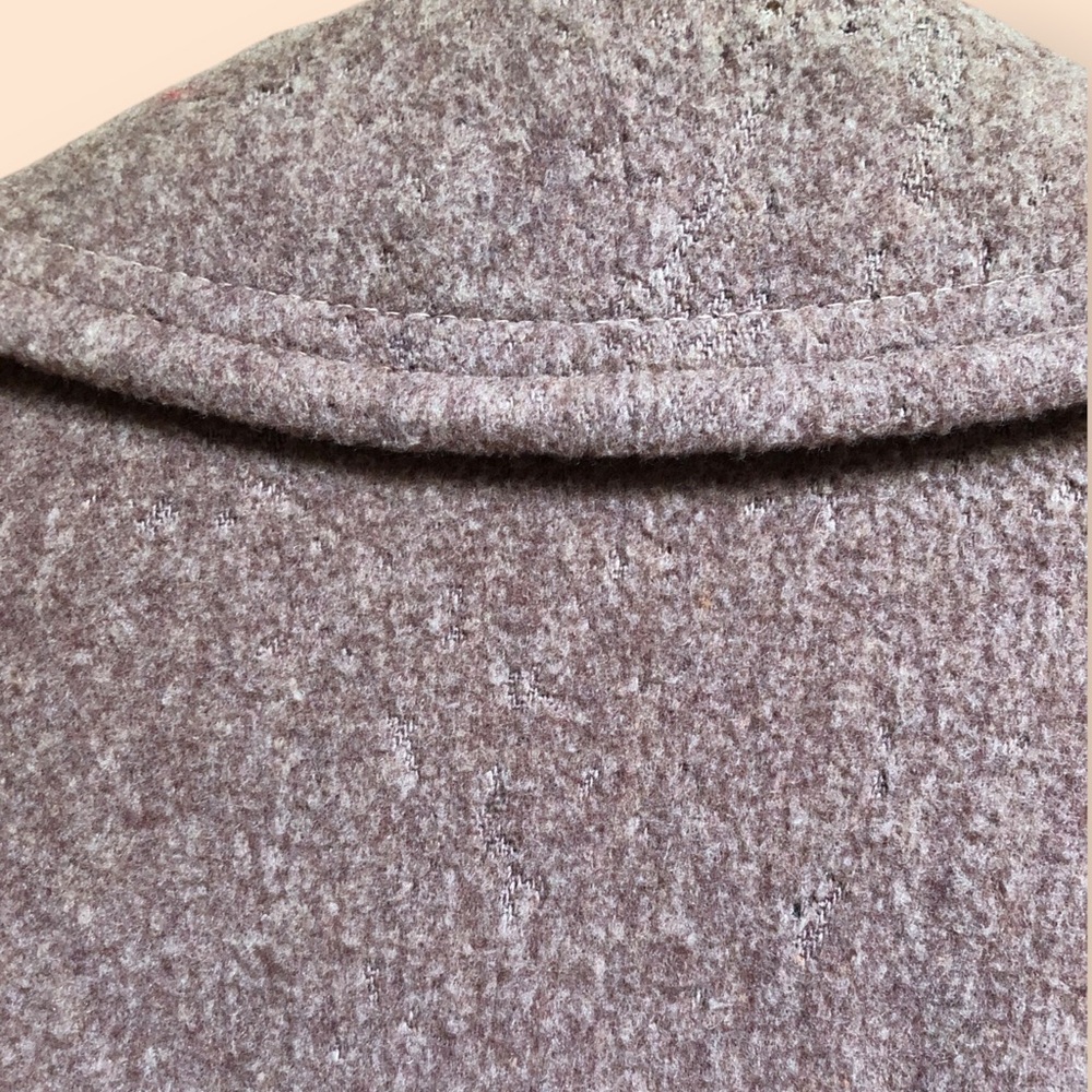 Vintage 60s Wool Pea Coat Mauve Pink Plaid Lining Pockets Retro Women’s M/L - Picture 13 of 14